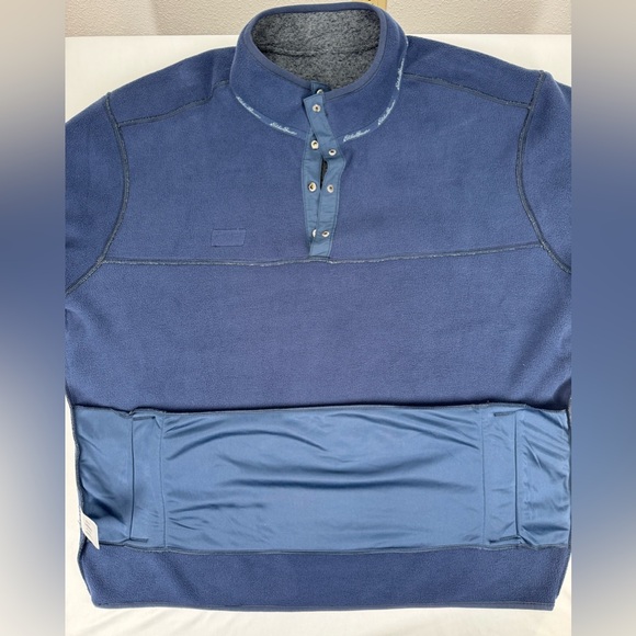 Eddie Bauer Men's Heathered Blue Fleece Pullover Sweater XL - Picture 8 of 13